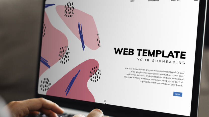 Woman working on a laptop