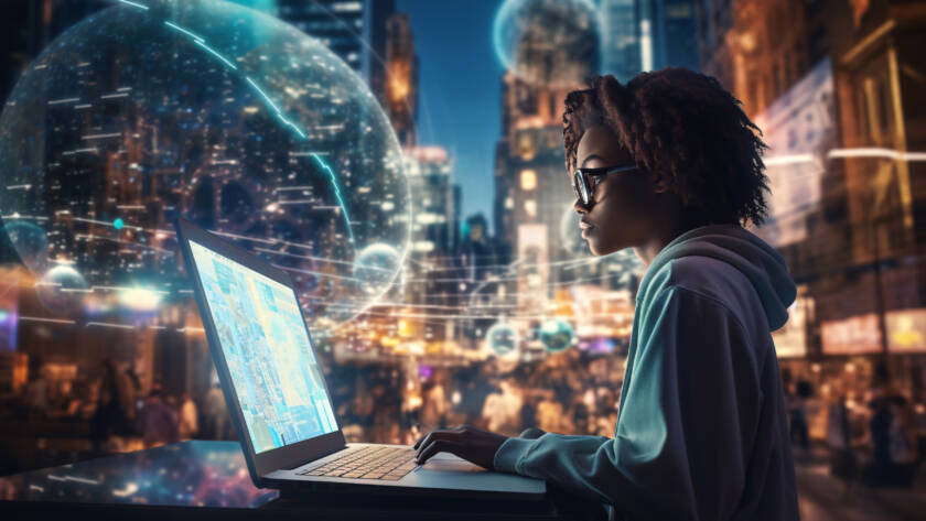 Futurism perspective digital nomads lifestyle