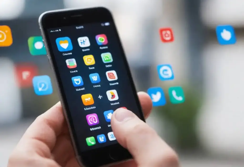 Phone screen with icons it