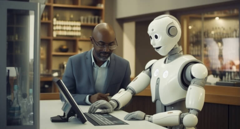 Robot performing human job