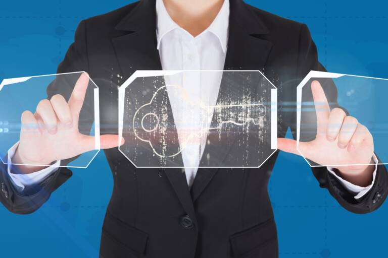 Person using futuristic technology
