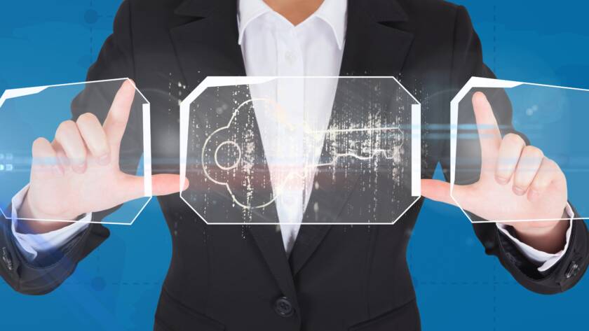 Person using futuristic technology
