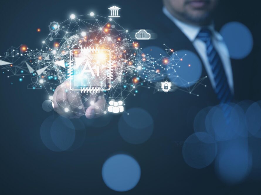 Professionnel utilisant une interface d’intelligence artificielle